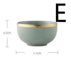 Light Luxury Large Ceramic Rice Bowl Tableware Set