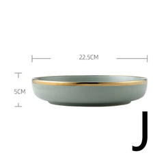 Light Luxury Large Ceramic Rice Bowl Tableware Set
