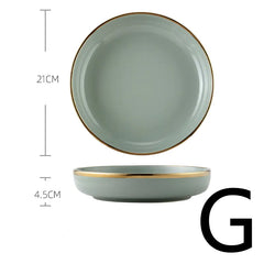 Light Luxury Large Ceramic Rice Bowl Tableware Set