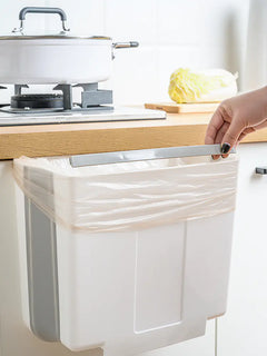 Foldable Kitchen Trash Bin for Cabinet Door Storage