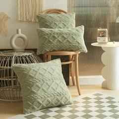 Jacquard Plush Geometric 3D Throw Pillow Cover (Multi-size)