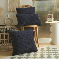 Jacquard Plush Geometric 3D Throw Pillow Cover (Multi-size)