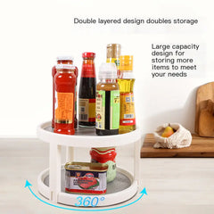 Rotating Multi-Functional Spice Rack Organizer (Two-Tier)