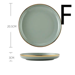 Light Luxury Large Ceramic Rice Bowl Tableware Set