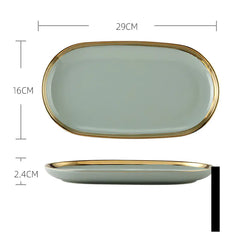 Light Luxury Large Ceramic Rice Bowl Tableware Set